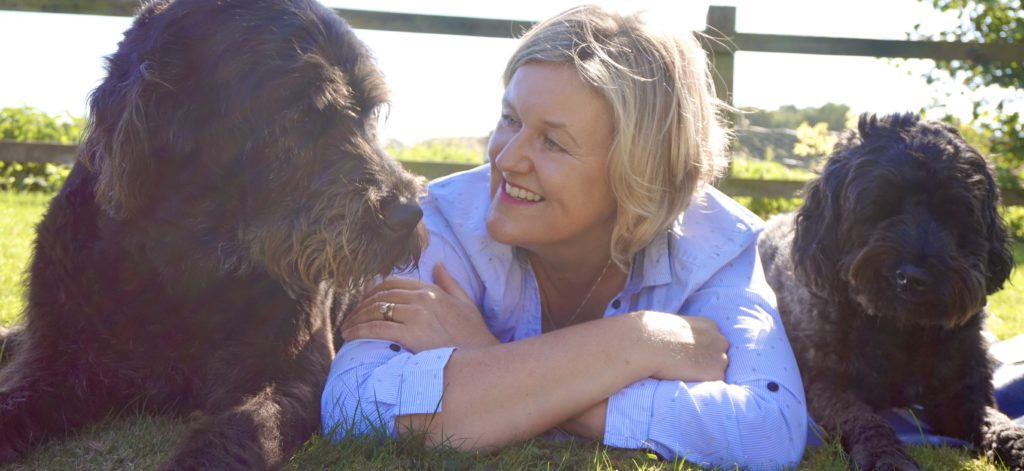 Meet Vicky: Hug creator, pet lover, eco-advocate. 4 Hug creator Vicky, Fletcher, and Rudi